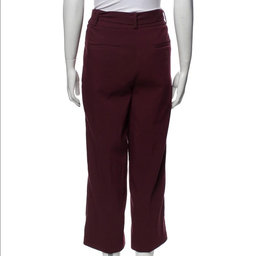 Burgundy wide leg cropped pants - Picture 6 of 6